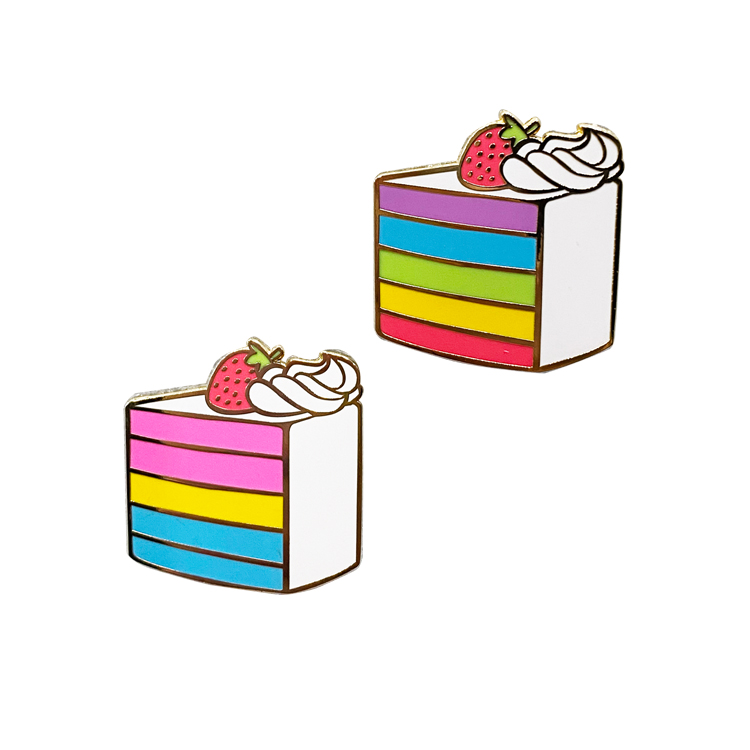 No Minimum Lapel Pin Metal Badge Manufacture Delicious Cake Pins Hard Enamel Pins