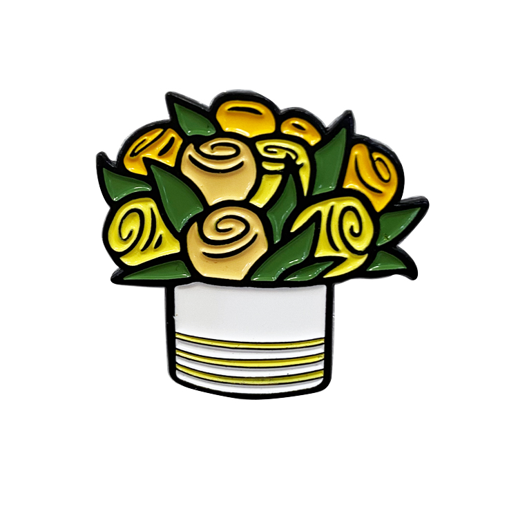 Free Sample High Quality Chinese Manufacturer Various Potted Flowers Soft Enamel Pin