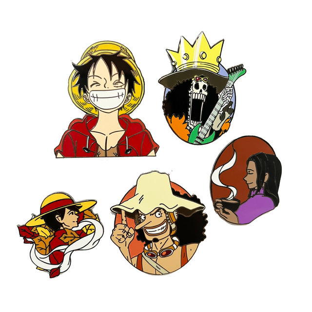 Customized Movie Character One Piece Anime Badge Captain Luffy Hard Enamel Pin