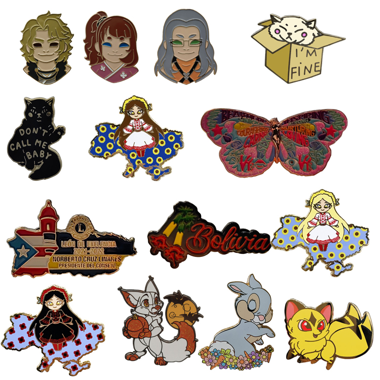 Custom Anime Hard Enamel pin Soft Lapel Badge Manufacturer Custom Enamel Pin