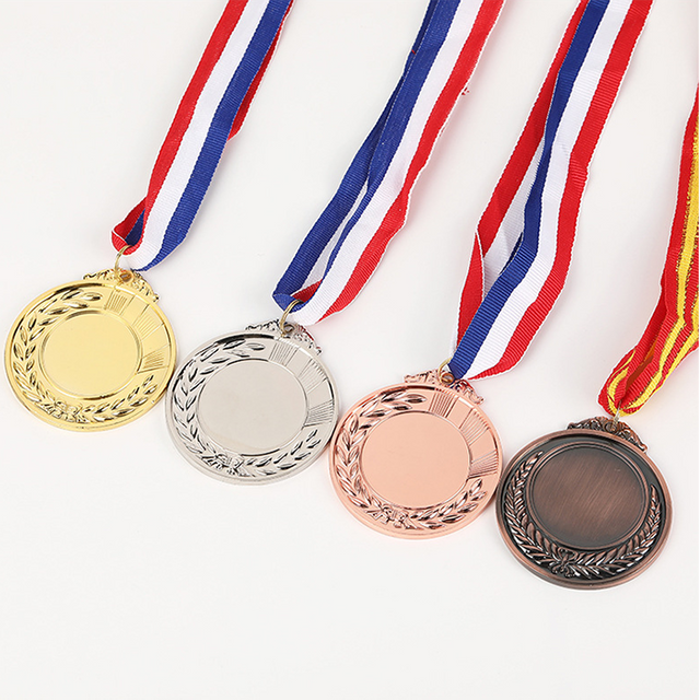 Top Quality Different Plating Color Medals Gold Silver Bronze Colors Blank Medal with Ribbons