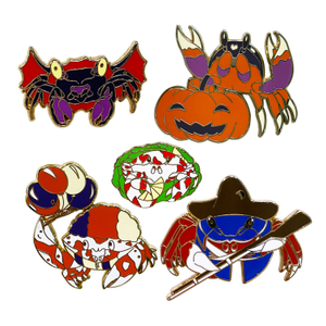 Well-loved Cute Enamel Pins Various Crabs Hard Enamel Pins As Gift 