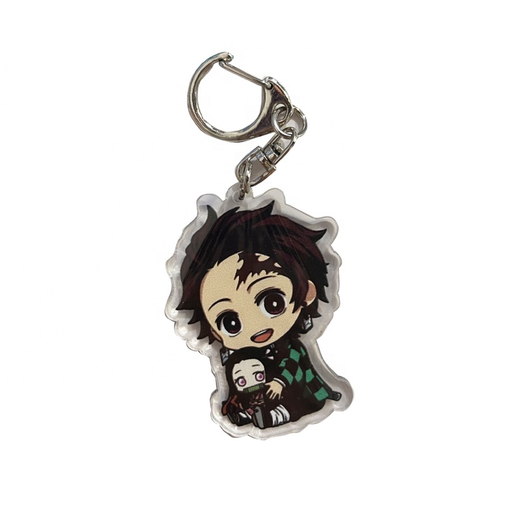 Personalized Custom Printed Acrylic Charms Clear Epoxy Hologram Acrylic Keychain