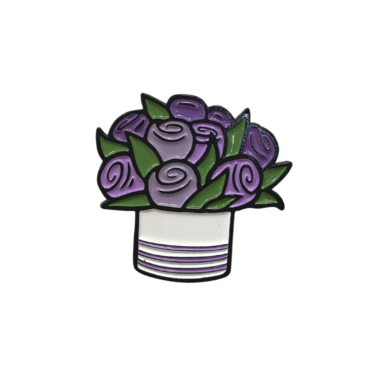 Free Sample High Quality Chinese Manufacturer Various Potted Flowers Soft Enamel Pin