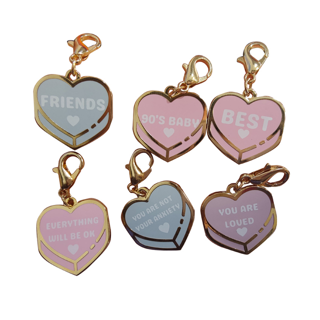 High Quality Custom Gold Plated Hard Enamel Charm with Gold Keychain