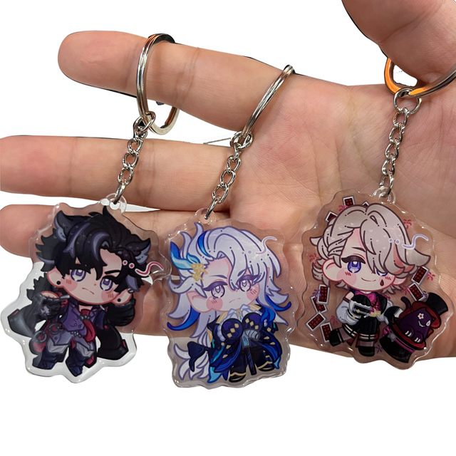 Personlized BG3 Logo Acrylic Plastic Keychain with Epoxy Filled Anime Charm Keychains