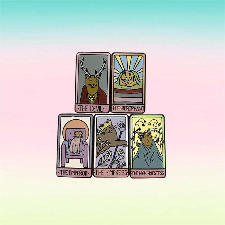 No Minimum Chinese Enamel Pin Manufacture Silver Plated Rectangle Cute Pin Hard Enamel Pin For Gift
