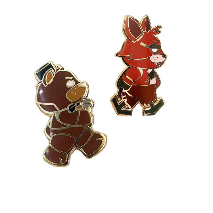 Wholesale Cartoon School Bag Lapel Pins Hard Enamel Badge Custom Anime Enamel Pins Gold Plating Logo Metal Badge Maker