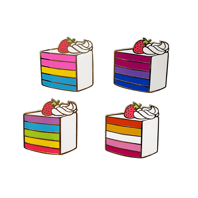 No Minimum Lapel Pin Metal Badge Manufacture Delicious Cake Pins Hard Enamel Pins