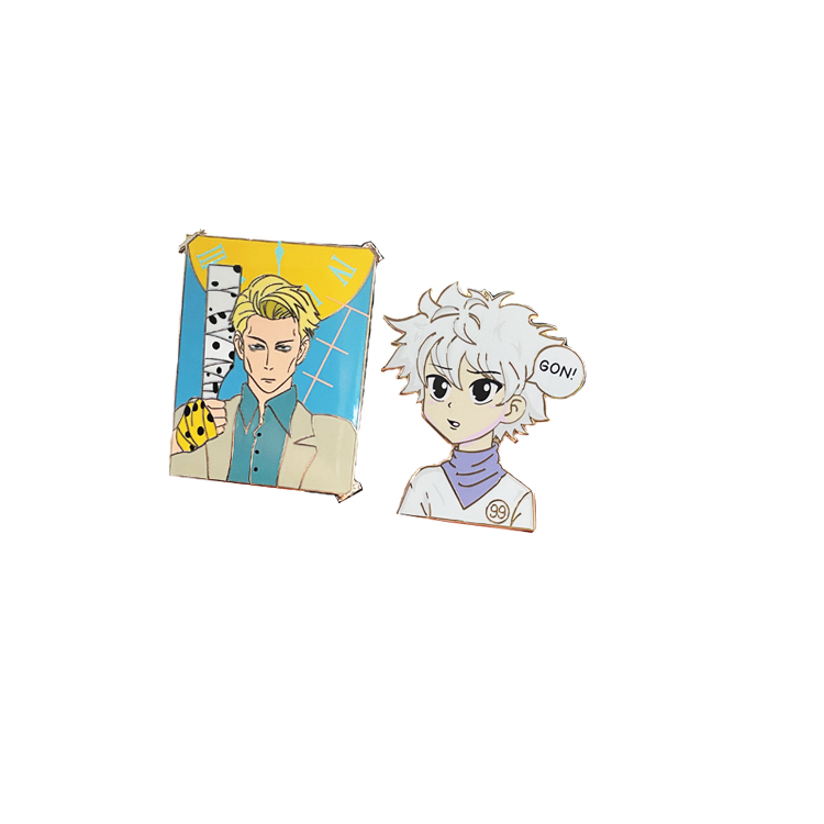  Manufacturer Wholesale Custom Metal Cute Cartoon Anime Soft Hard Enamel Cap Hat Collar Badges Lapel Pins for Clothes