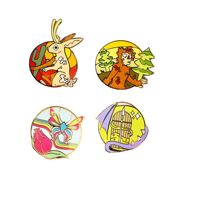No Minimum Factory Manufacturer Custom Soft Enamel Glitter Anime Cartoon Lapel Pins Metal Badge Hard Enamel Pin