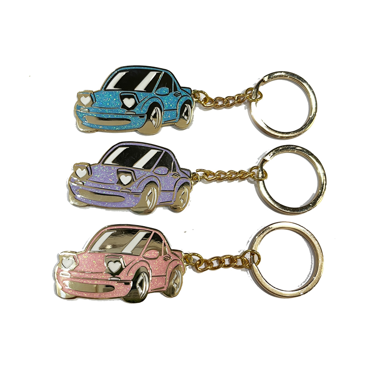 Manufacturer China Customized Business Gifts Hard Enamel with Silk Printing Cat Logo Metal Keychain