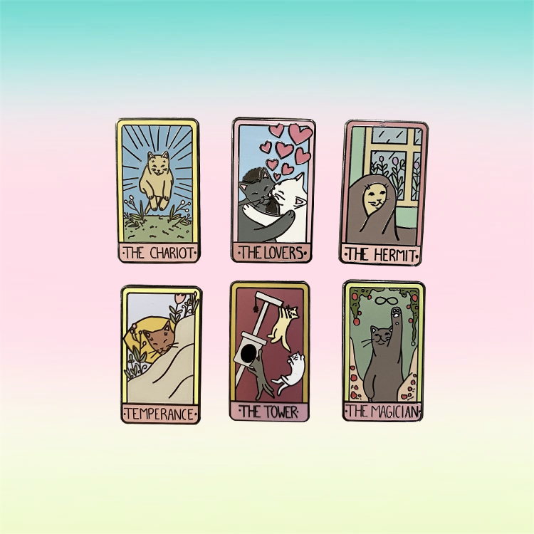 No Minimum Chinese Enamel Pin Manufacture Silver Plated Rectangle Cute Pin Hard Enamel Pin For Gift
