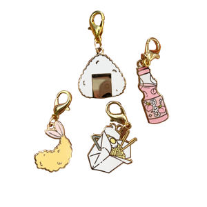 Customized Mini Logo Pendants Hard Enamel Gold Plated Cute Japanese Food Logo Bracelet Charms