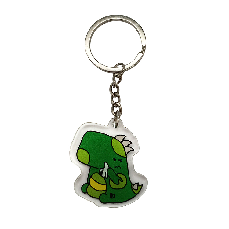 High Quality Custom Double Sided Acrylic Keychain with Gold Keychain Arrives with Protective Film