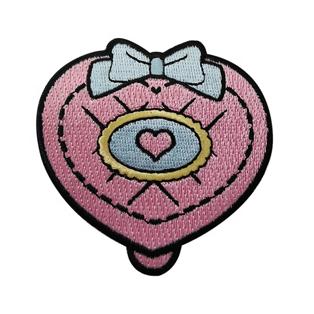 Wholesale Custom Chenille Embroidery Patches For Hat Shirt Garment Polly Pocket Shape Cute Pink Embroidery Patches