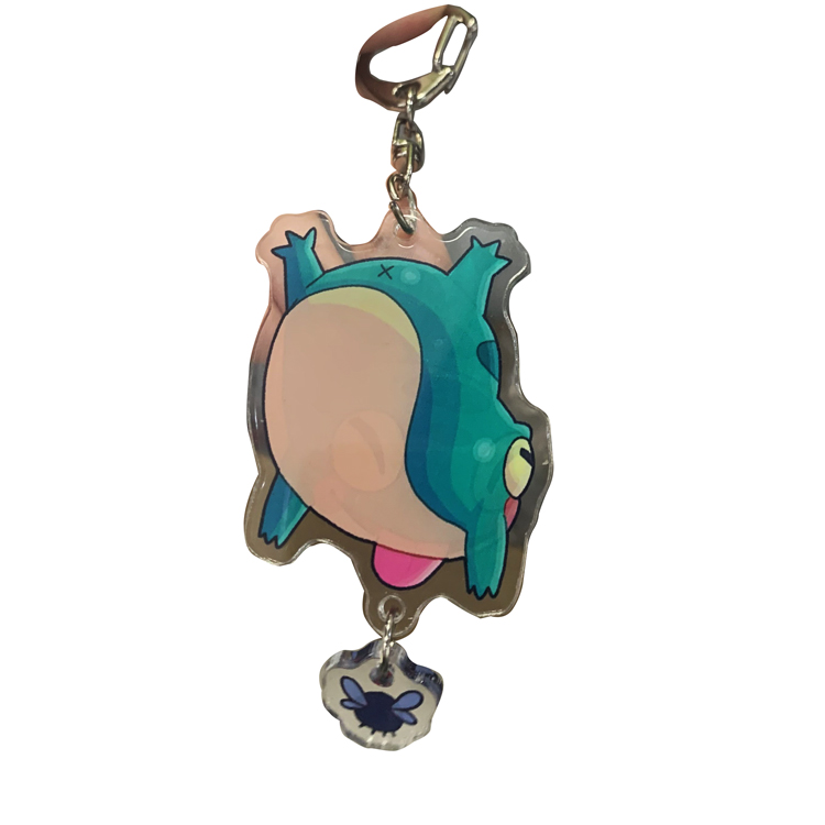 High Quality Custom Double Sided Acrylic Keychain with Gold Keychain Arrives with Protective Film