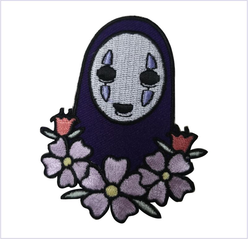 Custom Logo Embroidered Badges Iron on Ghibili Character Designer Embroidery Iron on Patches for Clothing