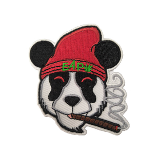 Custom Fabric Embroidered Patch Badges Sew on Embroidery Patches Funky Smoking Bear Clothing Woven Patch