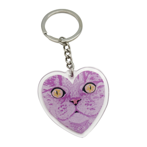 Chinese Manufacturer Personalised Cat Keyring Souvenir Custom Acrylic Cute Pink Cat Keychain