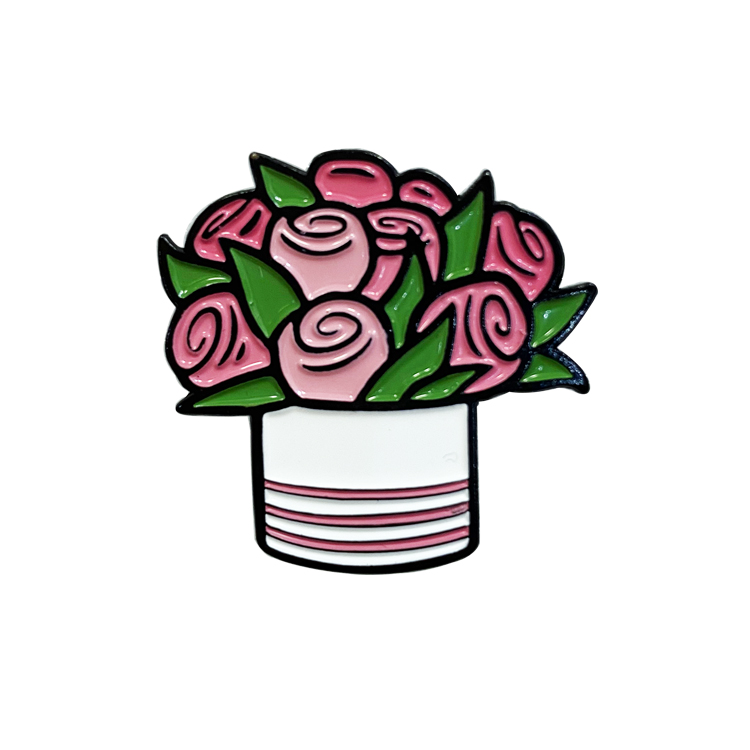 Free Sample High Quality Chinese Manufacturer Various Potted Flowers Soft Enamel Pin