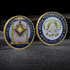 Instock Free Mold Mason Coins Hope Faith Charity Design 3d Masonic Challenge Coins