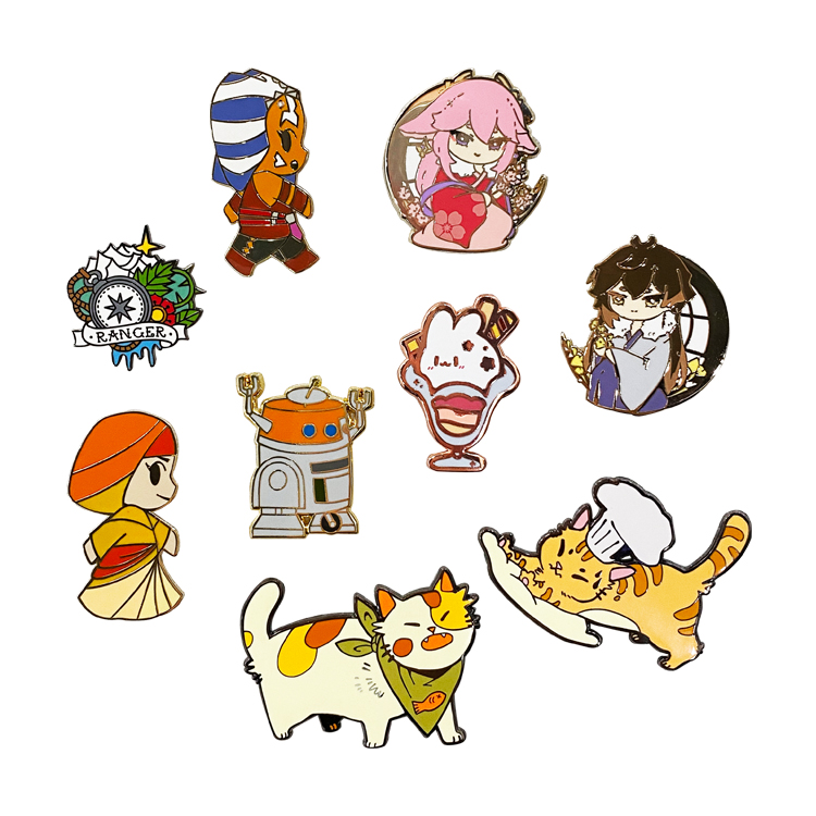 Manufacturer Design Logo Cute Soft Enamel Lapel Pin Custom Metal Anime Hard Enamel Pins