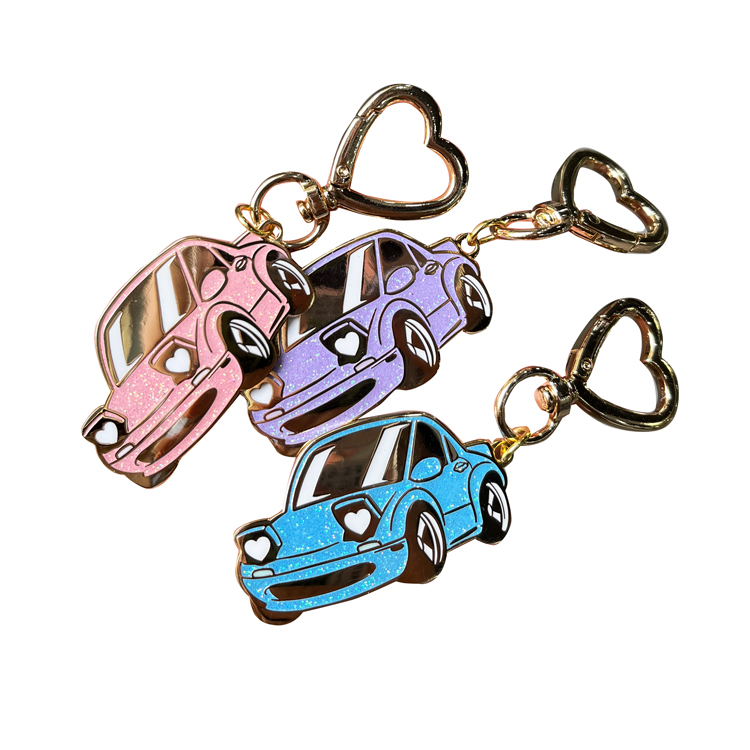 Manufacturer China Customized Business Gifts Hard Enamel with Silk Printing Cat Logo Metal Keychain