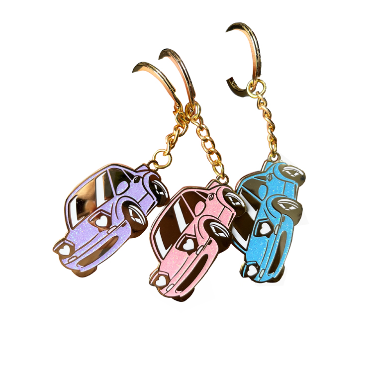 Manufacturer China Customized Business Gifts Hard Enamel with Silk Printing Cat Logo Metal Keychain