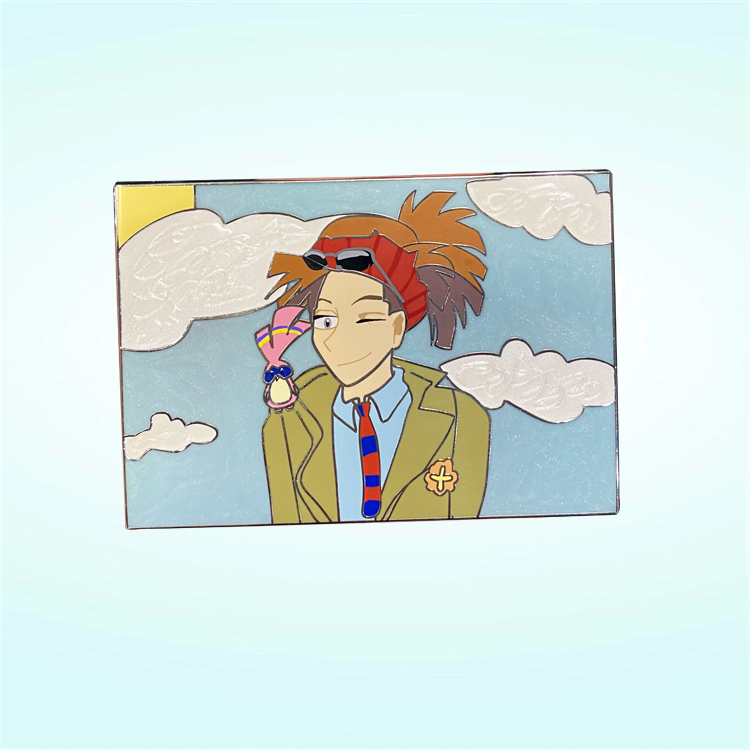 Custom Lapel Pins Gold Plating Custom Interesting Anime Hard Enamel Lapel Pins with Butterfly Clutch Backing Die Struck Enamel Pin