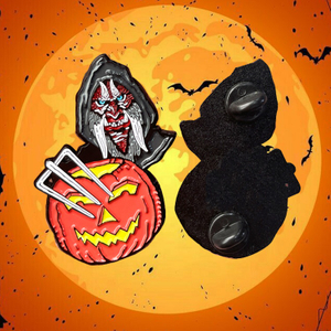 Custom Cute Metal Pumpkin Pins Hard Enamel Devil Lapel Pin
