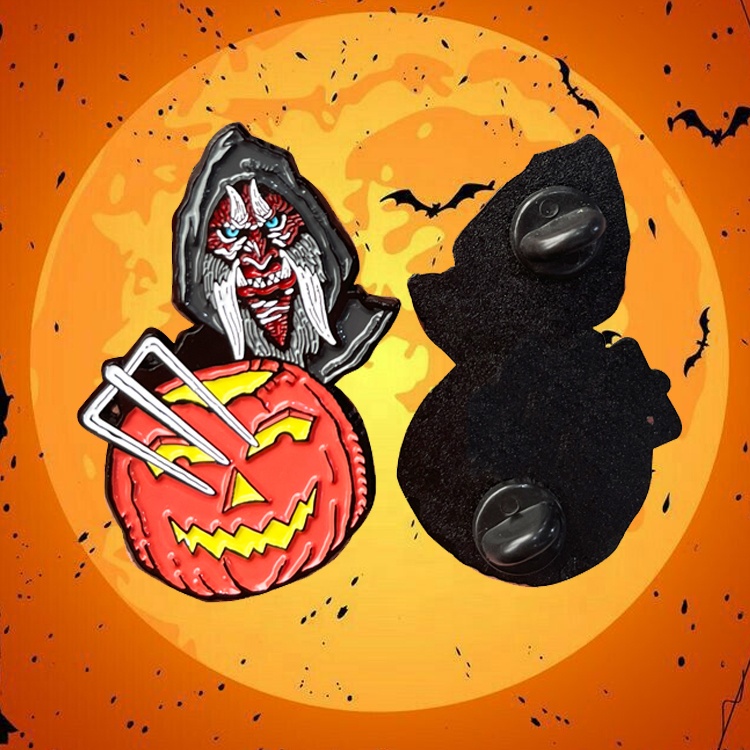 Custom Cute Metal Pumpkin Pins Hard Enamel Devil Lapel Pin