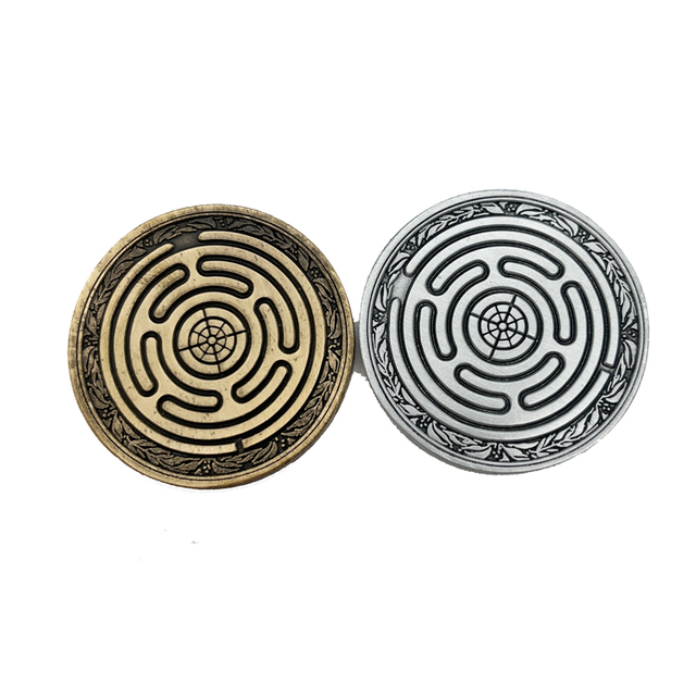 Customized Antique Plated Metal Coins Ancient Design Round Shape Antique Silver Antique Gold Collectiable Coins