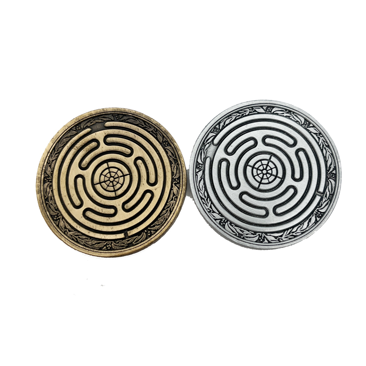 2024 New Design 3d Effect Star Shape Sheriff Badge Round Shape Silver Challange Army Coins with Cut Out