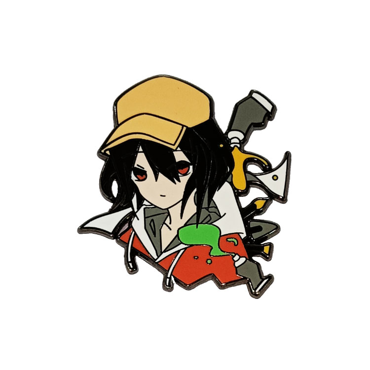Promotional Personalized Fashion Black Nickel Hard Enamel Pin Top Quality Anime Cartoon Character Badge