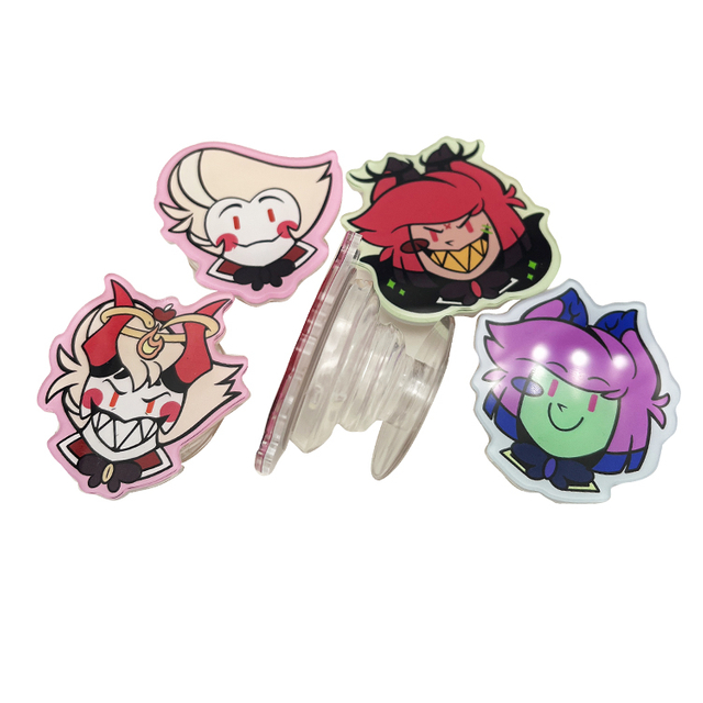 Factory Price Anime Made Customized Phone Grips Design Hazabin Hotel Character Acrylic Grips