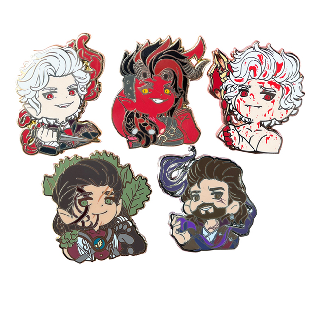 Customized Support Metal Badge Pin Maker Factory Baldurs Gate 3 Hard Enamel Pin with Silk Printing 