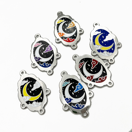 No Moq Customized Colorful Version Metal Hard Enamel Charm Pendants Diy Silver Metal Bracelet Metal Charms 