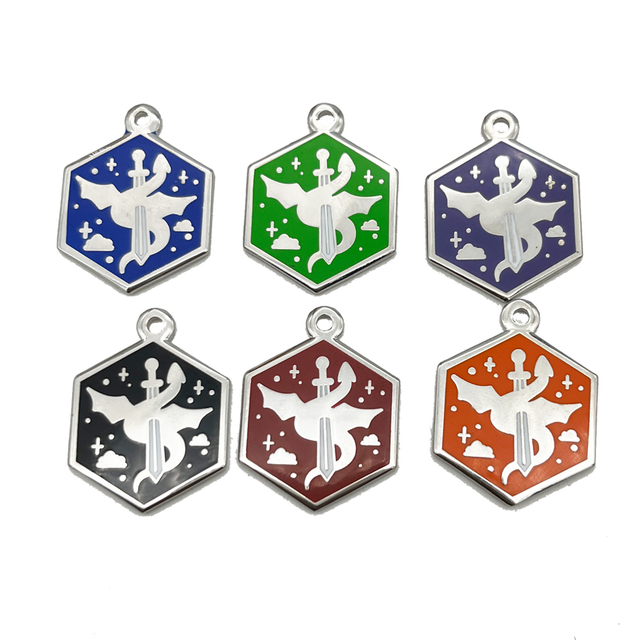 Wholesale D&D Game Design Metal Enamel Charm Pendants Fashion Jewelry Dragon Design Diy Metal Bracelet Charms